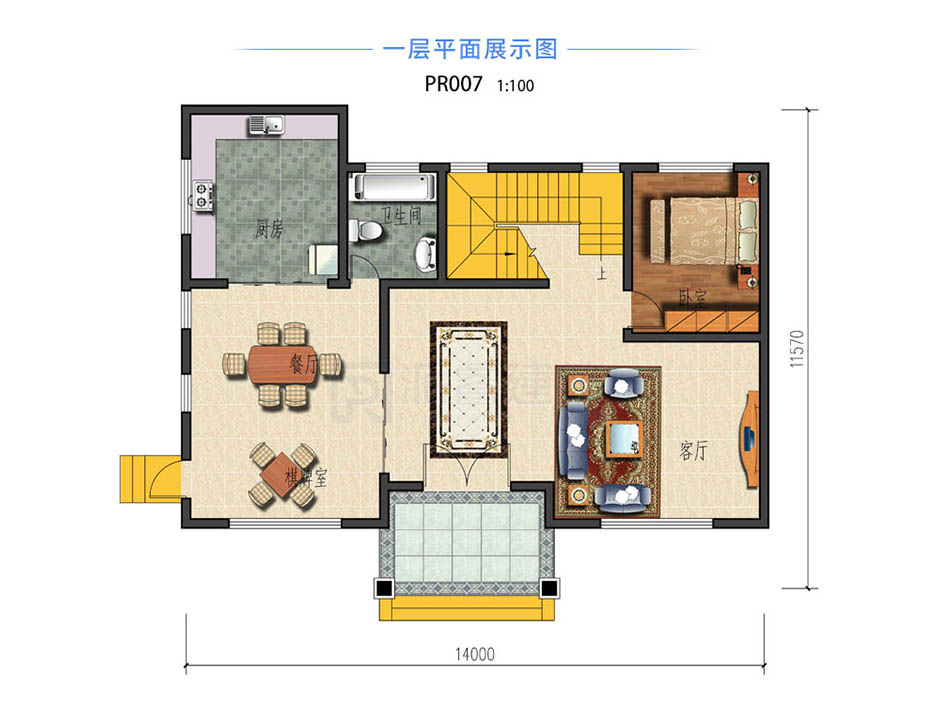 PR007 独栋别墅大露台设计 农村二层小别墅_实用别墅设计图纸,新农村房屋设计图,农村自建房设计,派睿建筑