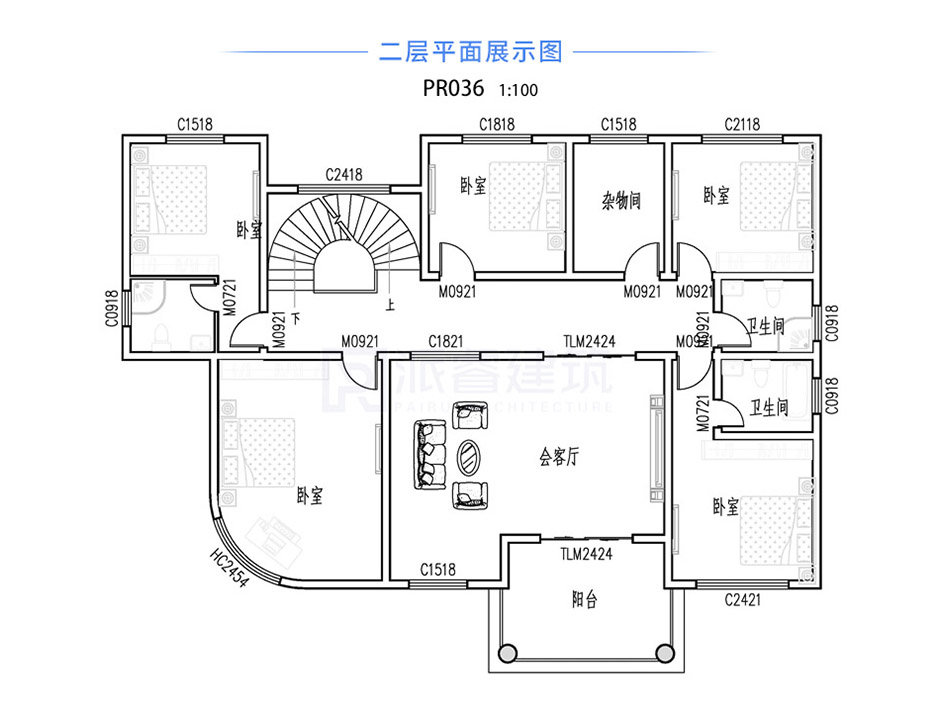 PR036 简单时尚三层复式别墅设计图纸