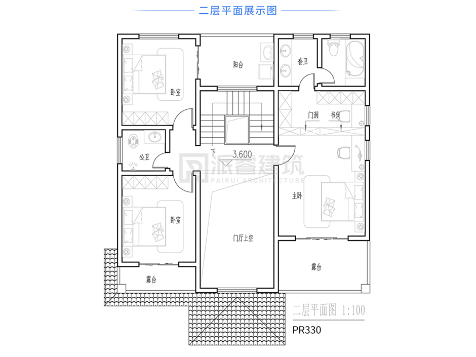 PR330 造价20多万的农村二层别墅带花园建筑设计图-派睿建筑