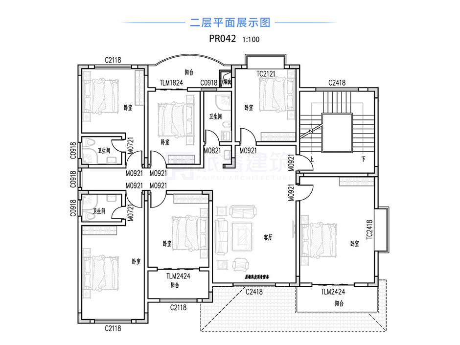 PR042 漂亮豪华的三层带露台欧式别墅图纸豪华欧式自建房