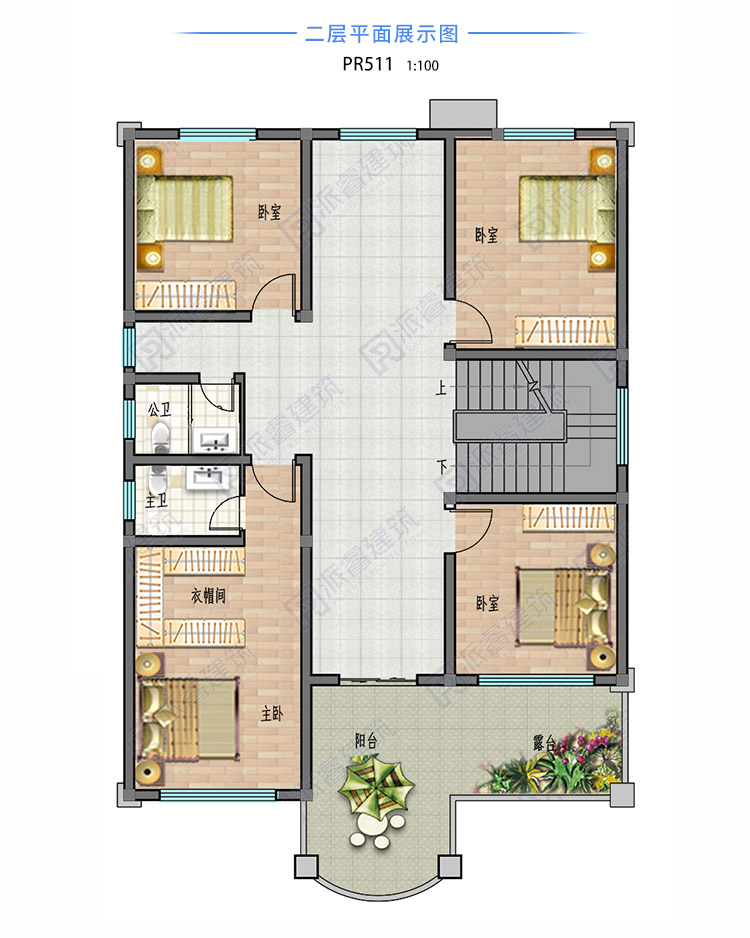 带神位的农村新型自建别墅设计图,10米x15米盖二层楼房屋设计图-PR511