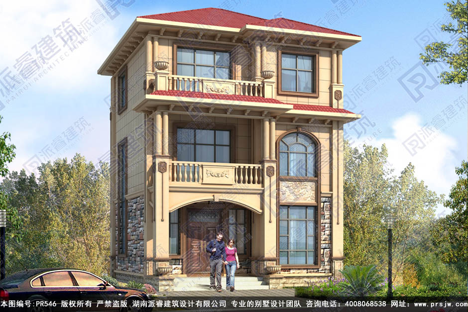 欧式三层别墅设计图纸及效果图大全pr546（1.jpg