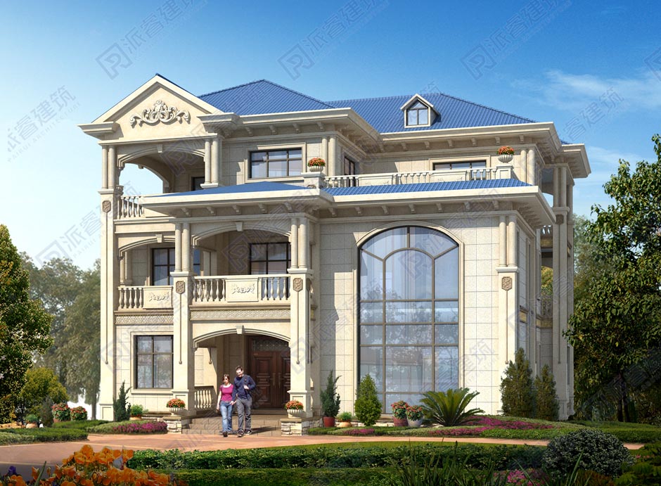 农村自建房设计图三层,复式客厅,布局合理-派睿建筑