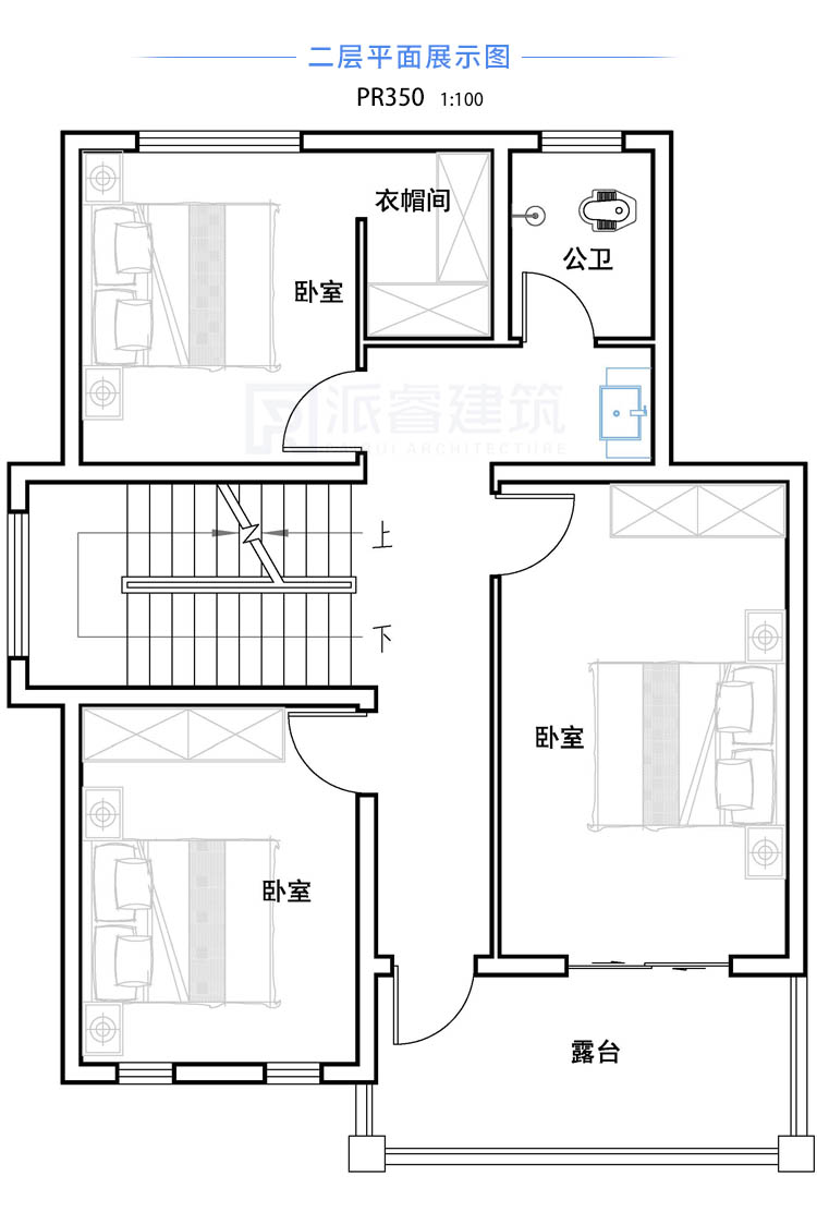 PR350 100平米独栋二层豪华别墅建筑设计效果图-派睿建筑