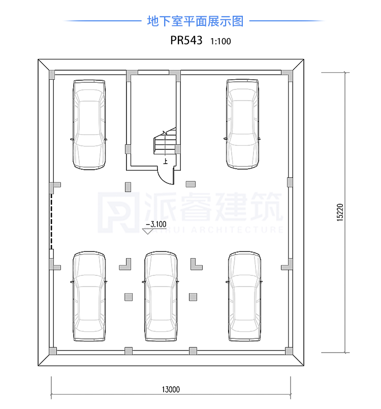 带地下室的四层现代农村自建别墅设计图纸及效果图pr543(2.jpg
