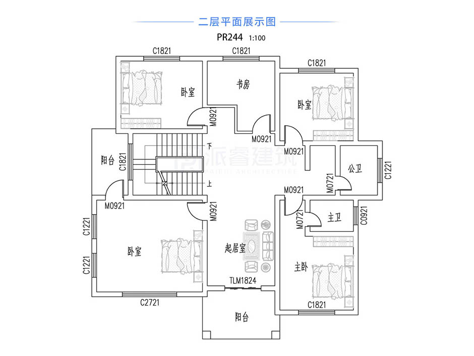 PR244 农村三层带大露台欧式别墅全套图纸_豪华别墅,新农村别墅,农村自建房设计,派睿建筑