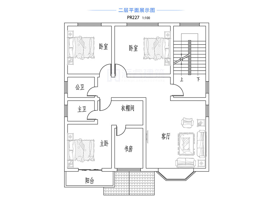 PR227 农村三层带大露台简欧别墅全套图纸_豪华别墅,新农村别墅,农村自建房设计,派睿建筑