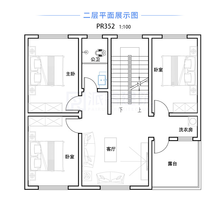 PR352 农村三层豪华带大露台欧式别墅全套图纸_豪华别墅,新农村别墅,农村自建房设计,派睿建筑