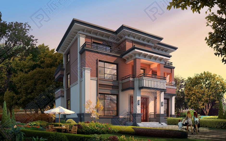 4款农村自建新中式别墅外观设计图纸案例—派睿建筑设计