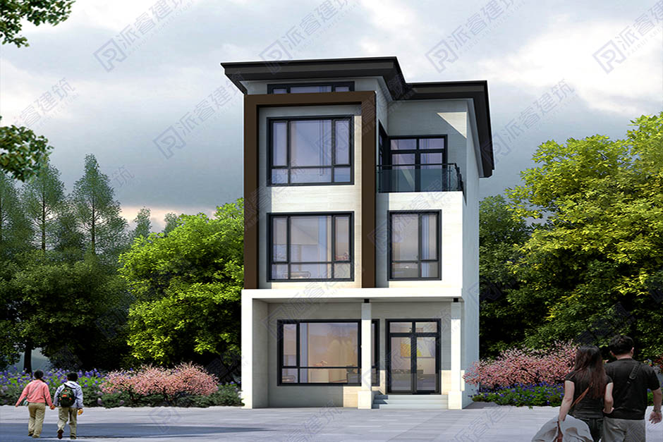 开间窄进深长的小面积农村自建房三层设计图纸6米x16米-PR504