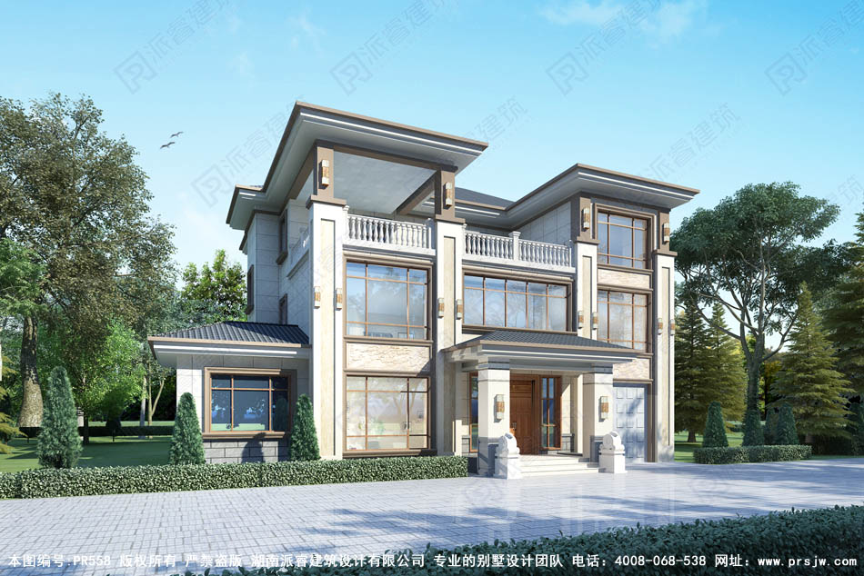 18米15米农村自建房设计图三层带柴火房和车库PR558首图.jpg