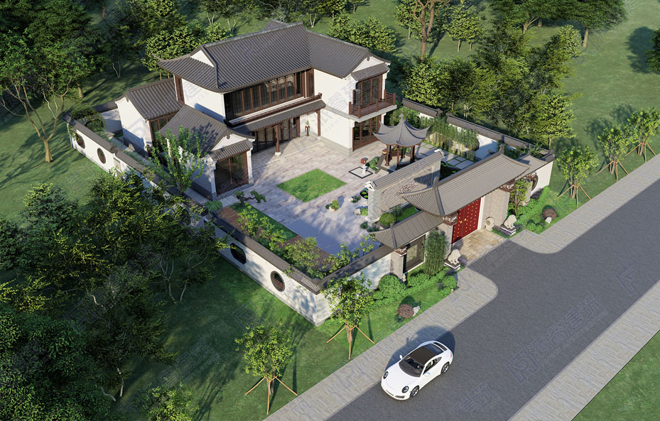 派睿建筑—农村中式自建房设计图二层,看见中式美的回归