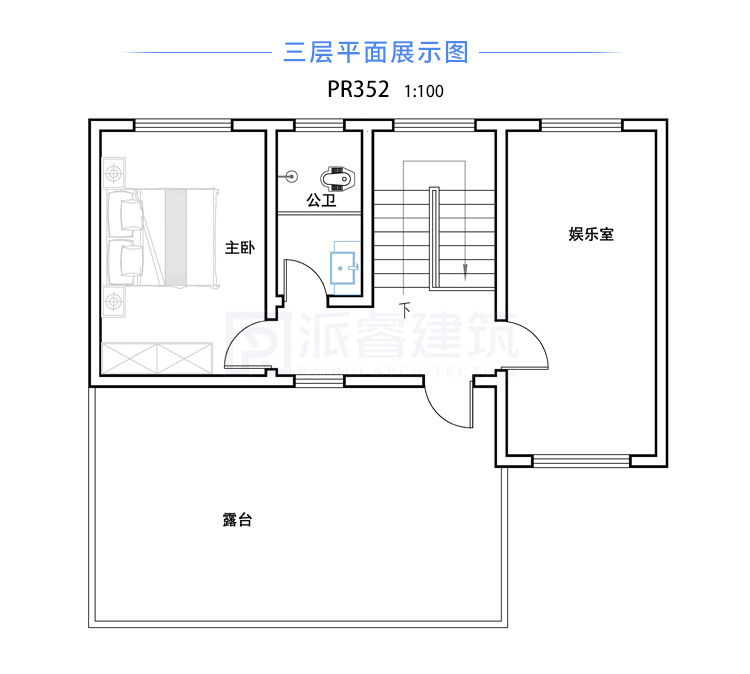 PR352 农村三层豪华带大露台欧式别墅全套图纸_豪华别墅,新农村别墅,农村自建房设计,派睿建筑