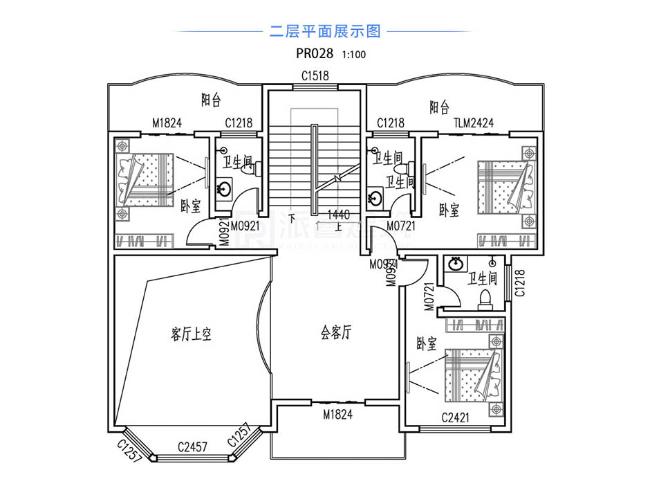 PR028 大气豪华的三层欧式别墅设计施工图纸