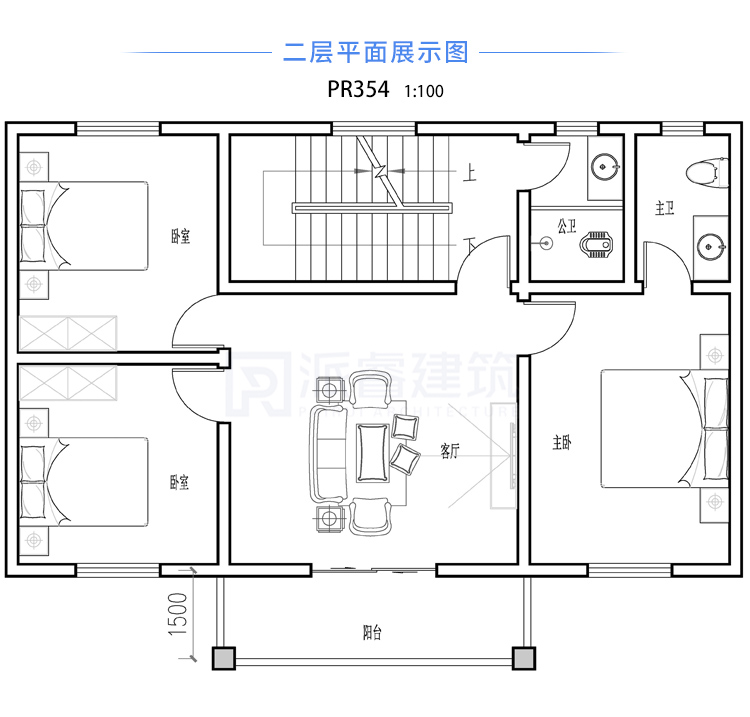 PR354 农村三层豪华带大露台欧式别墅全套图纸_豪华别墅,新农村别墅,农村自建房设计,派睿建筑