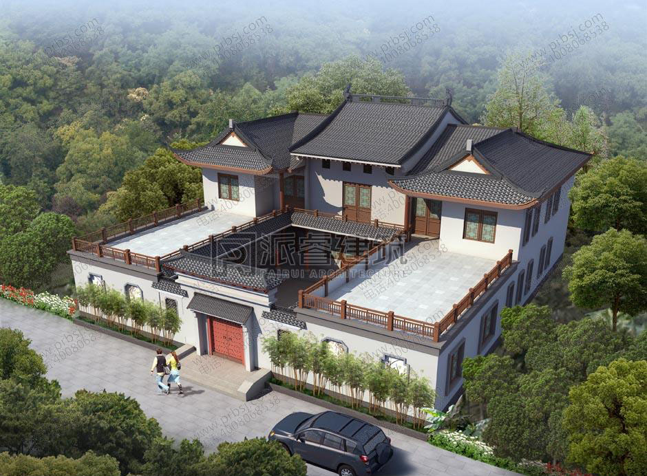 PR443 农村豪华型四合院全套设计，施工图全套图纸-派睿建筑