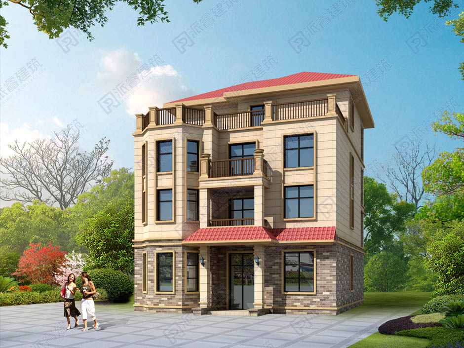 PR463 农村别墅四层简欧豪华别墅设计全套施工图纸,别墅图片,派睿建筑