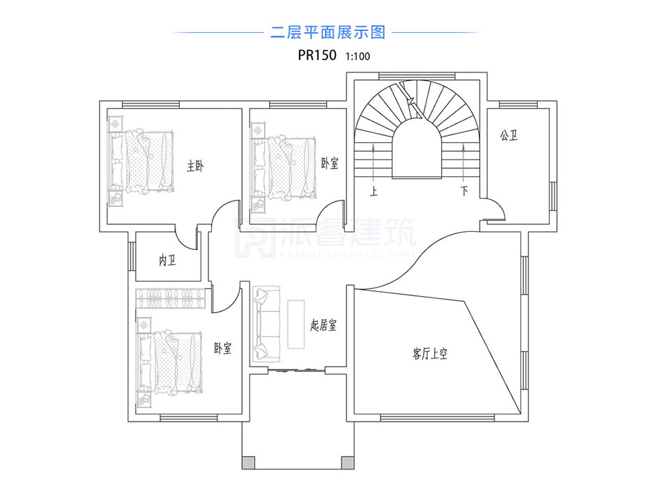 PR150 农村三层复式客厅别墅全套图纸_豪华别墅,新农村别墅,农村自建房设计,派睿建筑