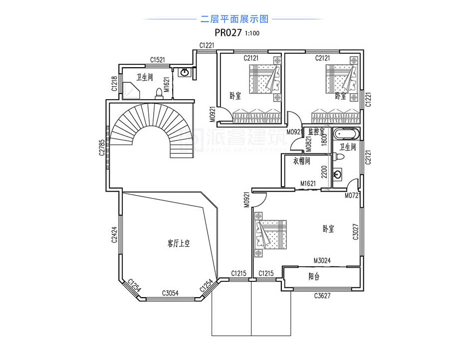 PR027 新农村复式三层带露台别墅设计图纸