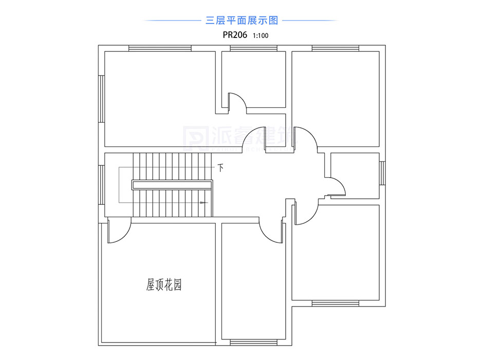 PR206 农村二层带复式客厅小别墅,实用美观别墅设计图片,新农村房屋设计,农村自建房别墅图片,派睿建筑