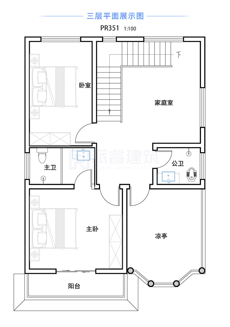 PR351 农村三层豪华带凉亭欧式别墅全套图纸_豪华别墅,新农村别墅,农村自建房设计,派睿建筑