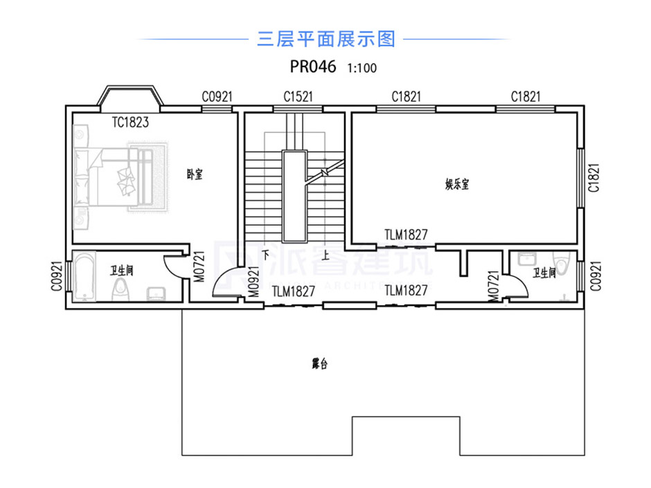 PR046 大气三层复式客厅别墅设计图纸及效果图