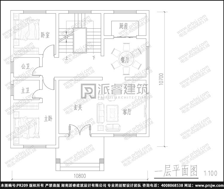 农村自建房设计图二层,带落地窗和复式挑空客厅的美式乡村外观效果图-PR209