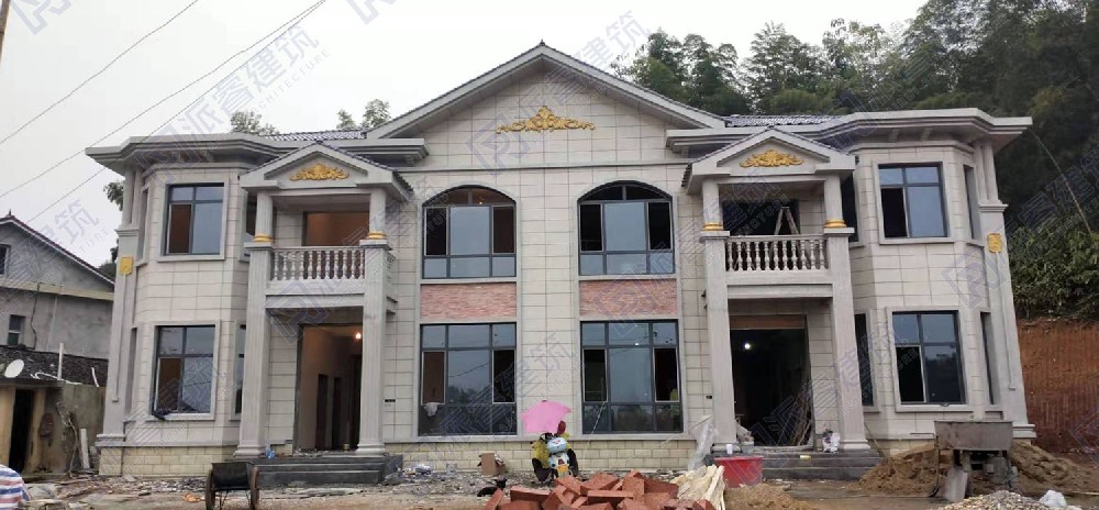 最新款农村自建兄弟联排双拼别墅设计图-派睿建筑别墅图纸超市-Q023