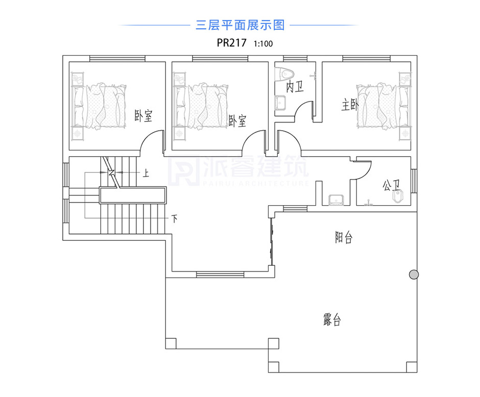 PR217 农村带堂屋带复式客厅简欧别墅全套图纸_豪华别墅,新农村别墅,农村自建房设计,派睿建筑