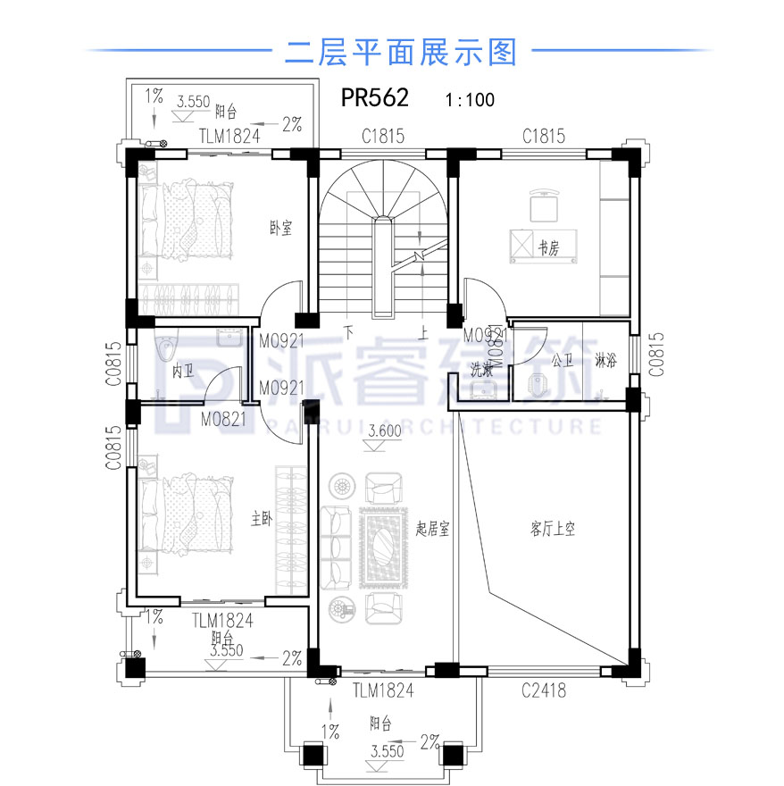 农村自建新中式别墅设计图纸及效果图大全,外观恢弘大气-派睿建筑 PR562