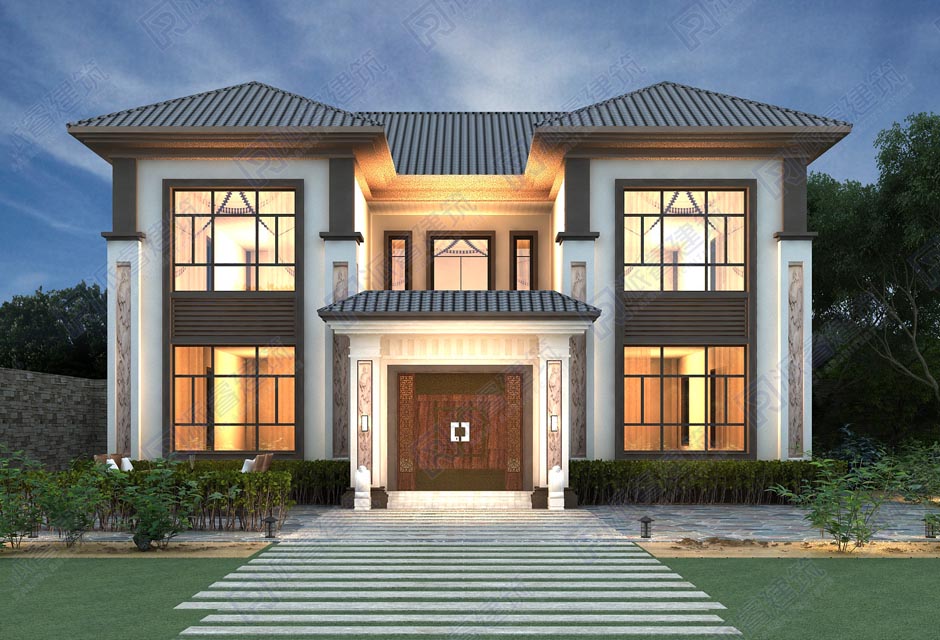 布局最合理的农村自建别墅户型图-派睿建筑