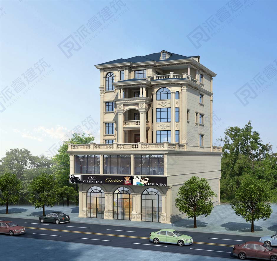 农村自建商住楼房方案设计图,一层门面,二三四层住人,适合自住又能出租的实用户型-派睿建筑