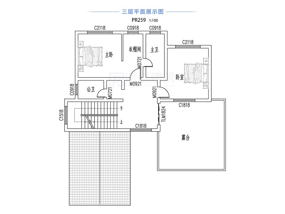 PR259 农村三层带复式客厅简欧别墅全套图纸_豪华别墅,新农村别墅,农村自建房设计,派睿建筑