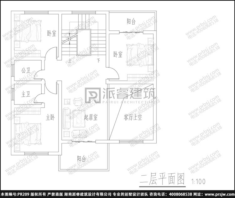乡村别墅设计方案二层图纸pr209(3.jpg