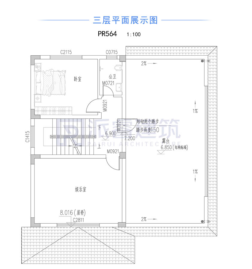 农村自建别墅设计图三层pr564三层平面图.jpg
