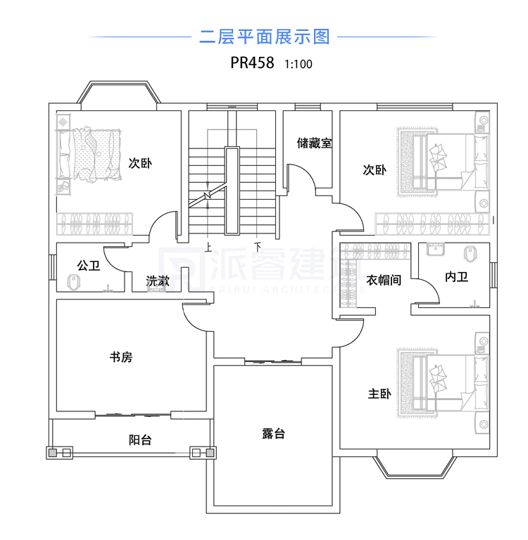 PR458 农村二层大气美观别墅设计全套设计，施工图全套图纸-派睿建筑