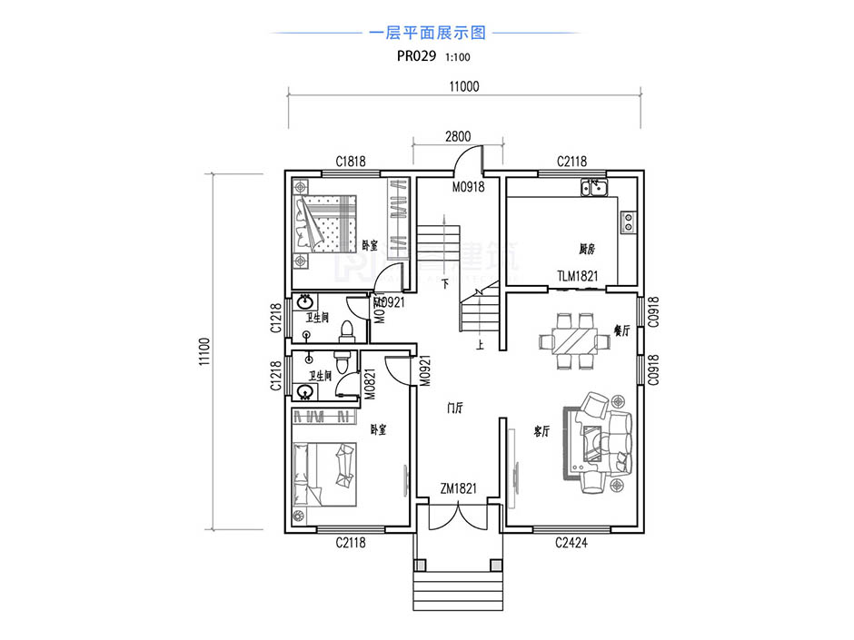 PR029 复式三层欧式别墅家乡建房露台别墅全套施工图纸