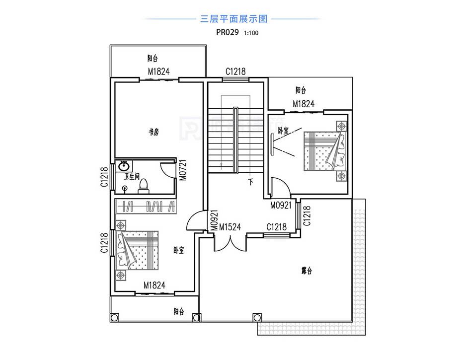 PR029 复式三层欧式别墅家乡建房露台别墅全套施工图纸