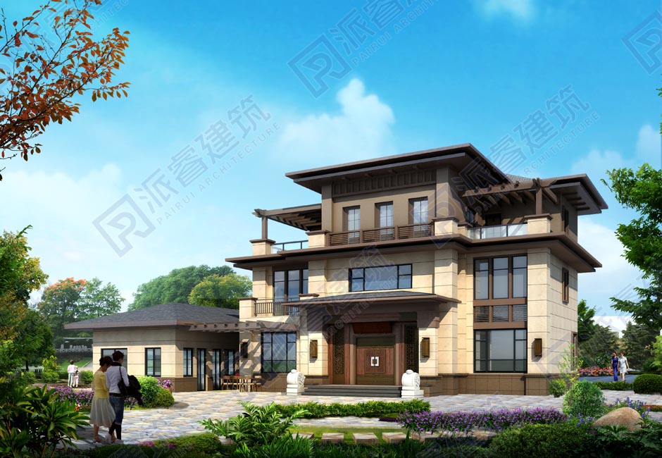 最新款农村新中式自建别墅设计图纸及效果图,塑造大宅风范