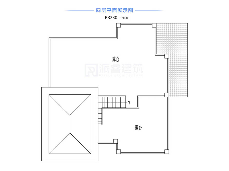 PR230 农村三层复式客厅带错层大露台简欧别墅全套图纸_豪华别墅,新农村别墅,农村自建房设计,派睿建筑