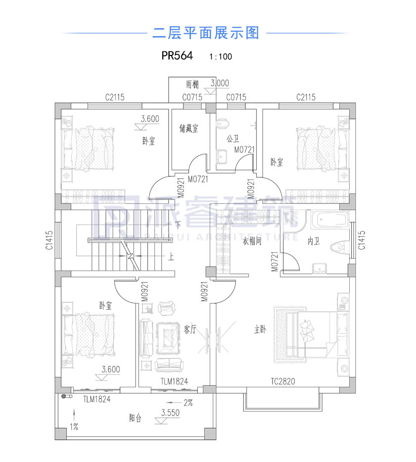 农村自建别墅设计图三层pr564二层平面.jpg