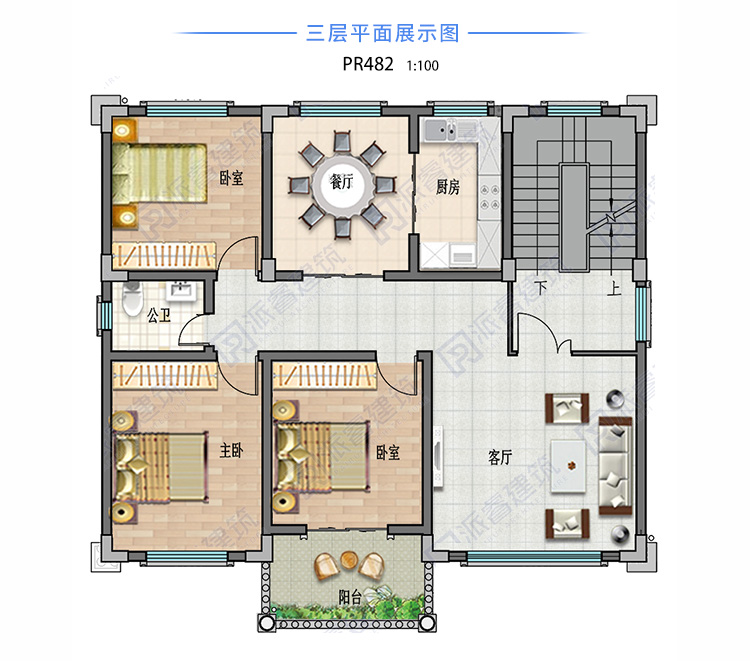 三层别墅带车库框架结构私人别墅图纸pr482(4.jpg