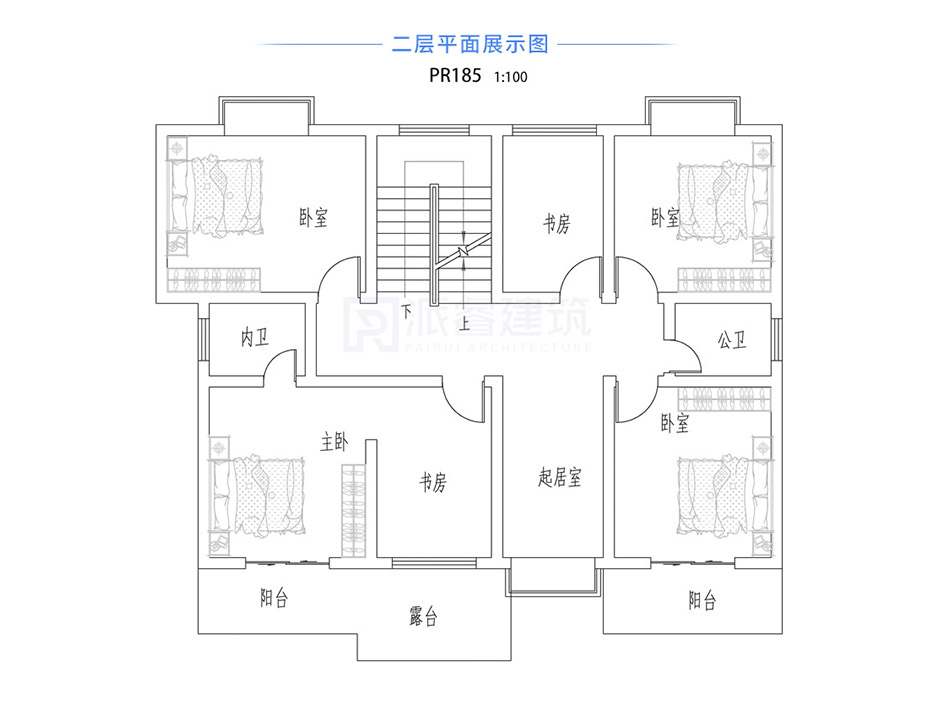 PR185-漂亮的二层乡村别墅设计|米黄色外观,田园清新,让村里人都羡慕-派睿建筑官网