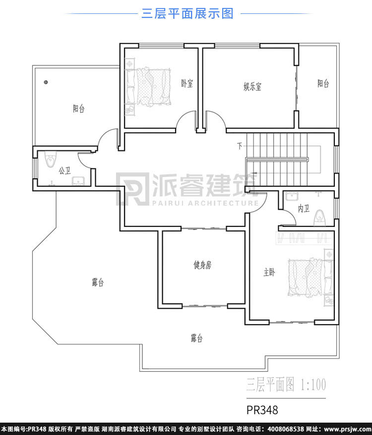 农村自建复式小别墅设计图带堂屋,南北东西都通透,旺主人的建房户型-PR348