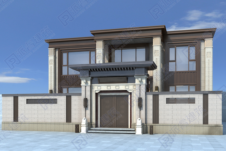 农村自建房|东方璀璨，一院尽藏，享生态大境中式风格别墅院子-PR598