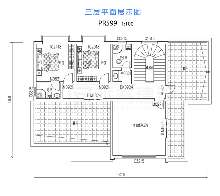 现代风格别墅图纸，潮流时尚，造价亲民，易施工-PR599