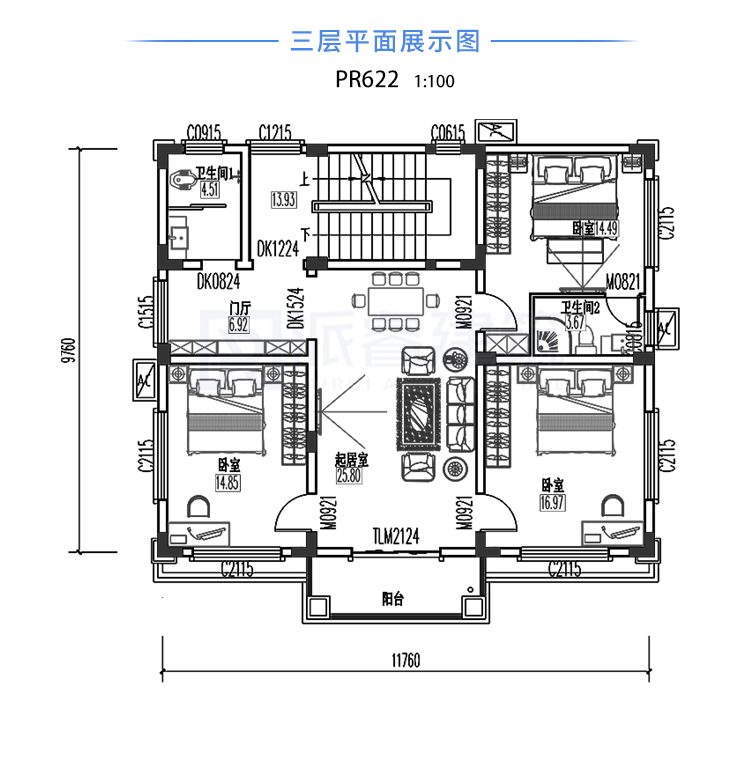 116平欧式简约 | 4层时尚大别墅，褪去浮华装饰，回归大气实用!-PR622
