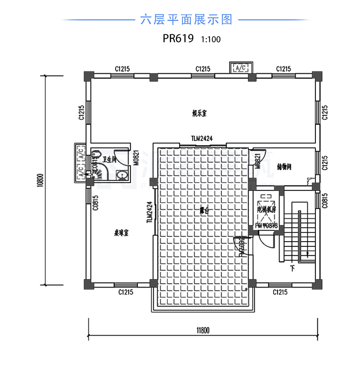 11X10米的六层欧式别墅，建筑面积达七百平！自住出租都可以-PR619