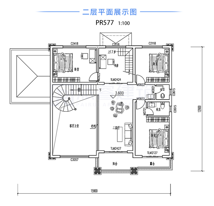 新农村独栋别墅占地150平，经济型别墅简约大气-PR577