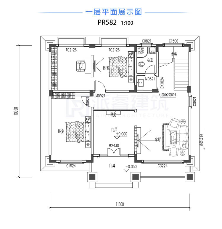 二层海派风格独栋别墅效果图，典雅大气，宜室宜家-PR582